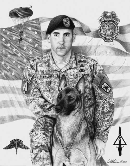 Military police k-9 dog artwork 
